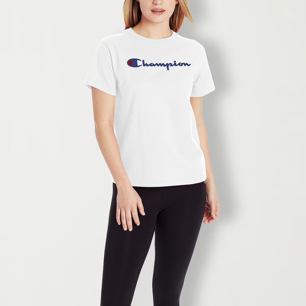 NWT Champion Womens XXL White Crew Neck Short Sleeve Active T-Shirt